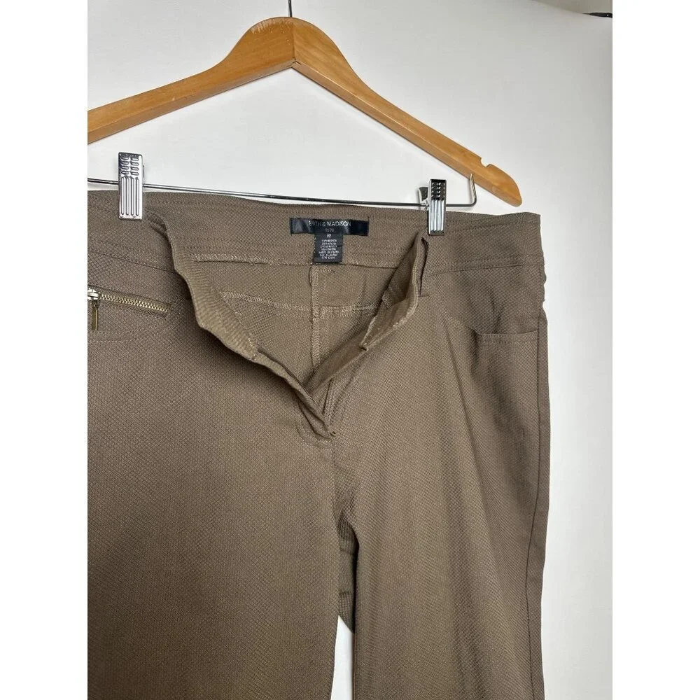 89th & Madison Millennium Straight leg pants, Size 12 Brown Textured Slacks